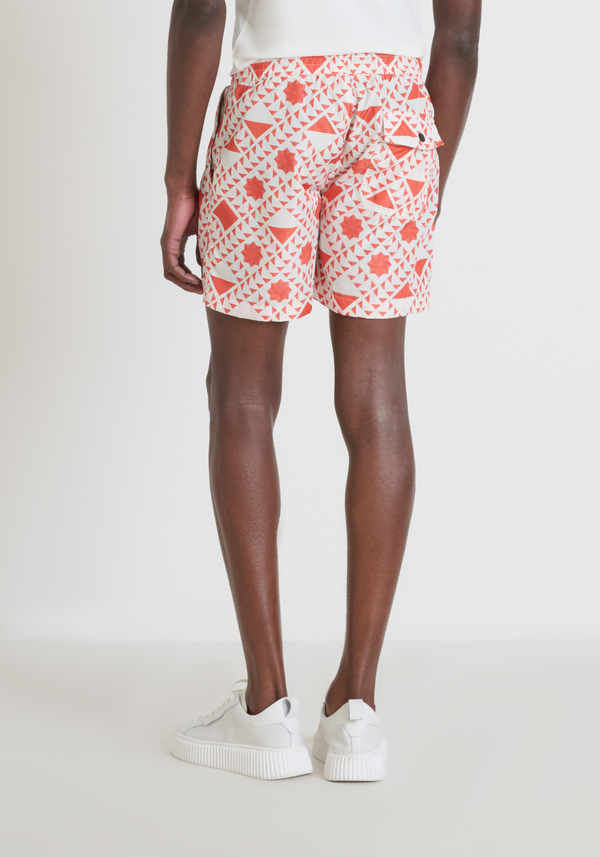 MAILLOT DE BAIN COUPE RÉGULIÈRE EN NYLON IMPRIMÉ À SÉCHAGE RAPIDE - Antony Morato Online Shop