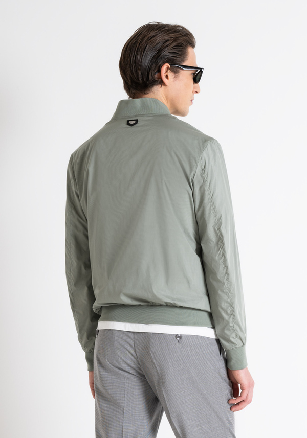 REGULAR FIT RIPSTOP TECHNICAL FABRIC JACKET WITH LOGO PATCH - Antony Morato Online Shop