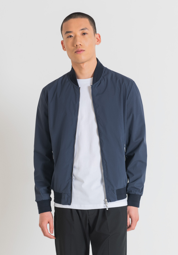 REGULAR FIT JACKET IN RIPSTOP NYLON WITH LOGO PLAQUE - Antony Morato Online Shop