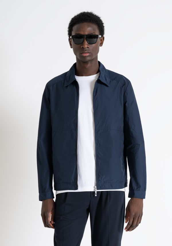 REGULAR FIT JACKET IN TECHNICAL TWILL WITH LOGO PLAQUE - Antony Morato Online Shop