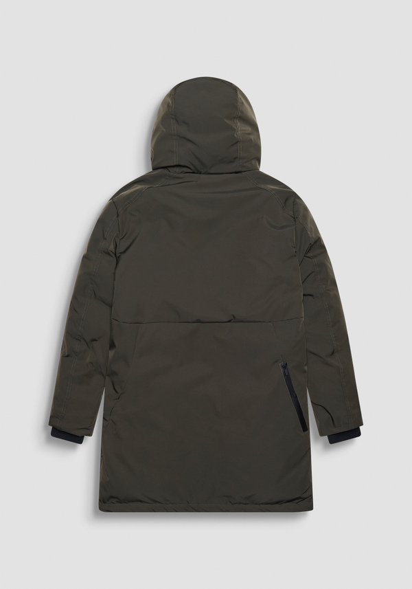GRÜNER PARKA MIT REGULÄRER PASSFORM AUS NACHHALTIGEM POLYESTER MIT LOGO - Antony Morato Online Shop