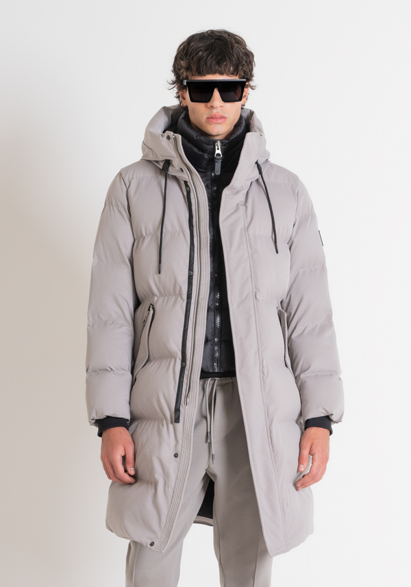 LONG REGULAR FIT DOWN JACKET IN TECHNICAL FABRIC AND SYNTHETIC PADDING - Antony Morato Online Shop