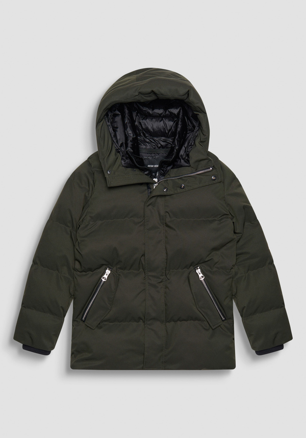 DOUDOUNE REGULAR FIT VERTE EN TISSU TECHNIQUE ET REMBOURRAGE SYNTHÉTIQUE - Antony Morato Online Shop