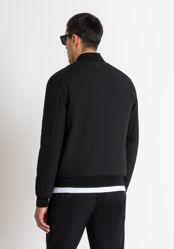 GIUBBOTTO BOMBER REGULAR FIT IN TESSUTO TECNICO NERO CON IMBOTTITURA - Antony Morato Online Shop