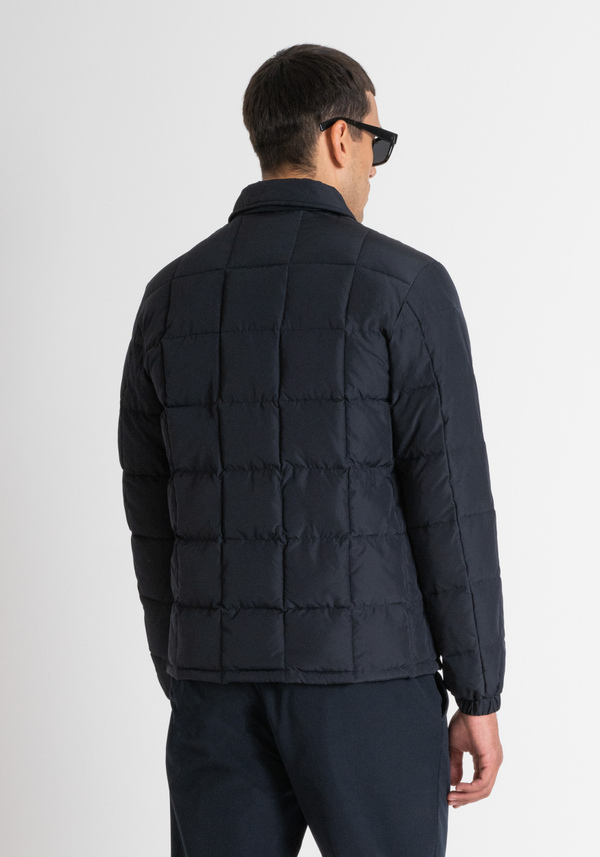 REGULAR FIT DOWN JACKET IN BLUE TECHNICAL FABRIC AND DUPONT SORONA SYNTHETIC PADDING - Antony Morato Online Shop