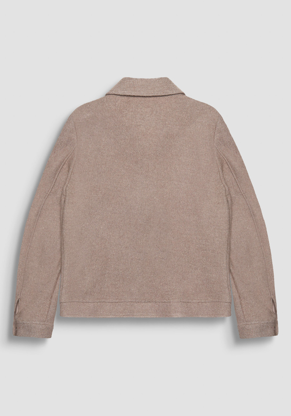 REGULAR FIT CROPPED COAT IN BEIGE WOOL BLEND - Antony Morato Online Shop