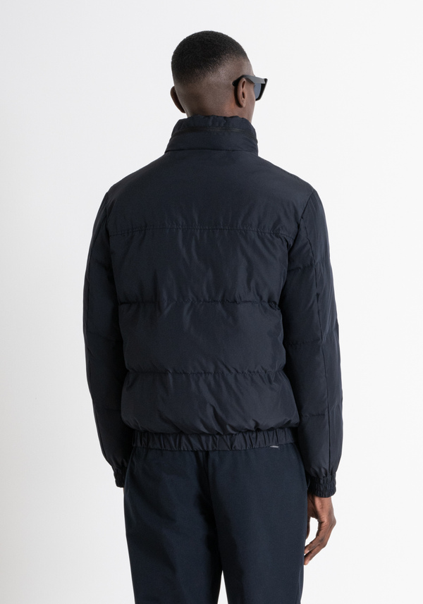 BLUE REGULAR FIT DOWN JACKET WITH DUPONT SORONA SYNTHETIC PADDING AND LOGO - Antony Morato Online Shop