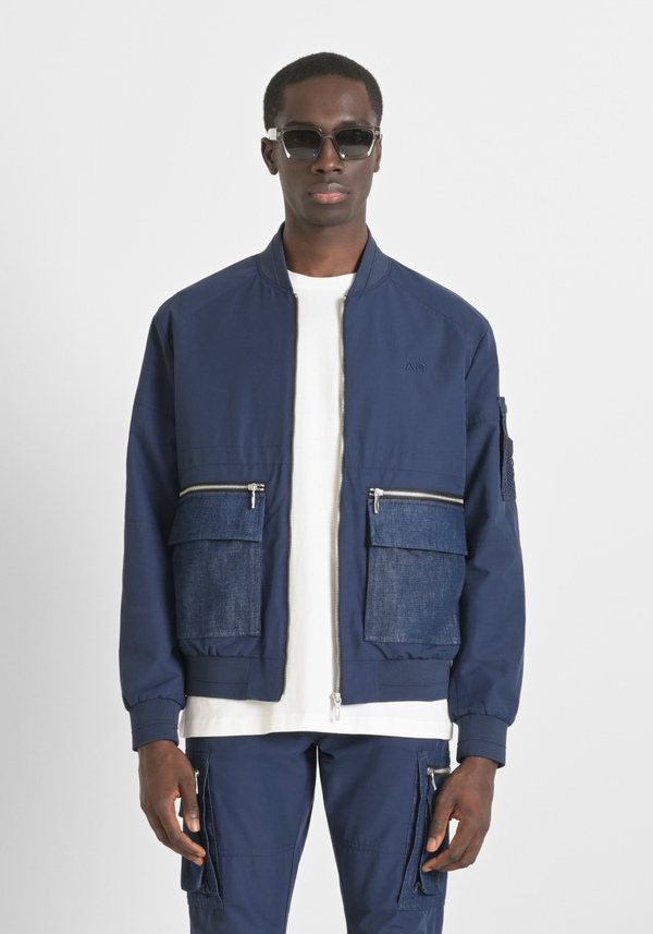 WATERPROOF FABRIC JACKET WITH EMBROIDERED CHEST LOGO - Antony Morato Online Shop