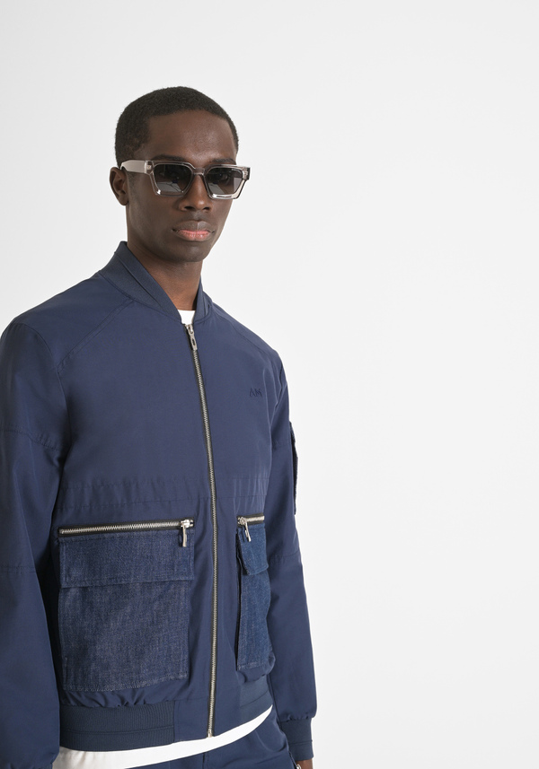 WATERPROOF FABRIC JACKET WITH EMBROIDERED CHEST LOGO - Antony Morato Online Shop
