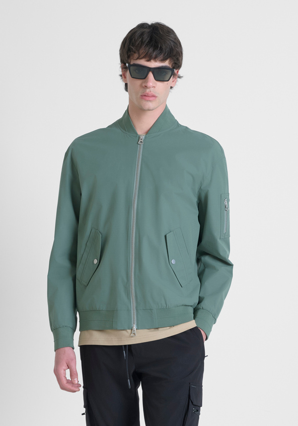 REGULAR FIT JACKET IN SOLID-COLOUR RIPSTOP FABRIC - Antony Morato Online Shop