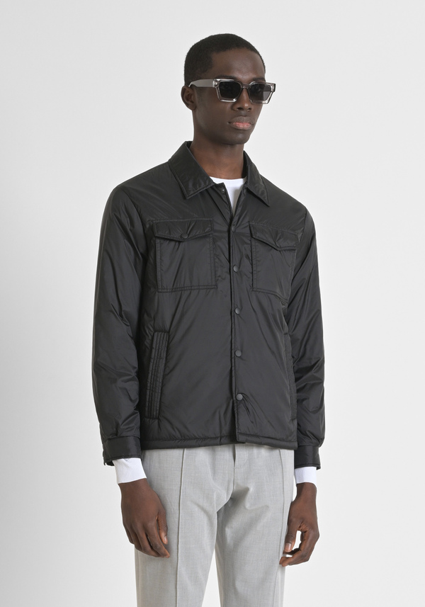 REGULAR FIT SHIOZE NYLON JACKET WITH RUBBERISED LOGO PLAQUE - Antony Morato Online Shop