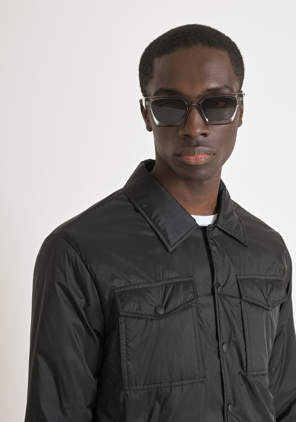 REGULAR FIT SHIOZE NYLON JACKET WITH RUBBERISED LOGO PLAQUE - Antony Morato Online Shop