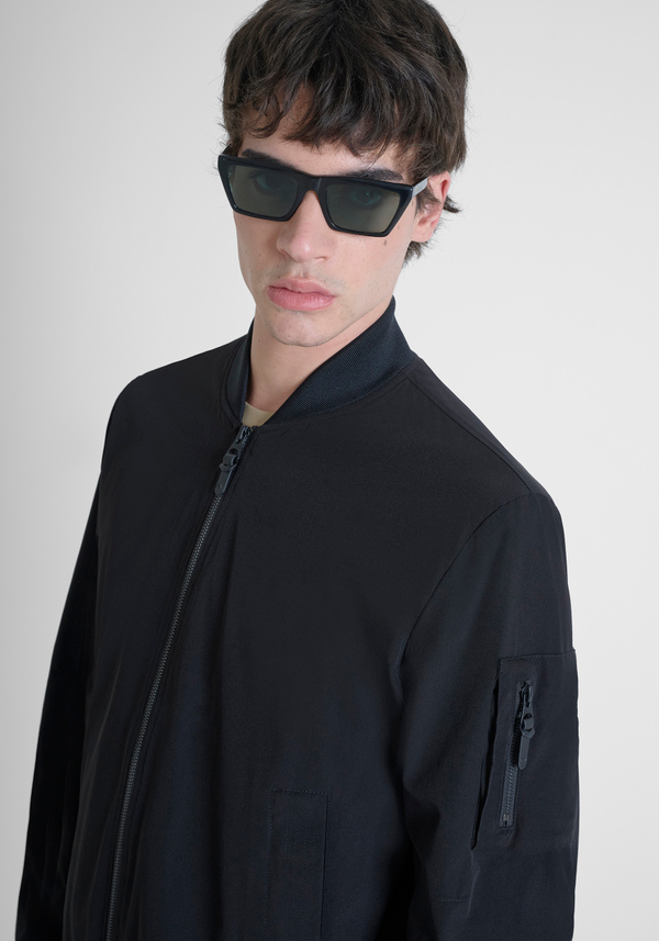 REGULAR FIT JACKET IN SOLID-COLOUR STRETCH FABRIC - Antony Morato Online Shop