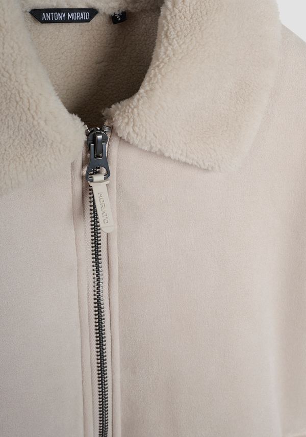 REGULAR FIT BOMBER JACKET WITH KNITTED INSERTS AND SUEDE EFFECT FABRIC - Antony Morato Online Shop