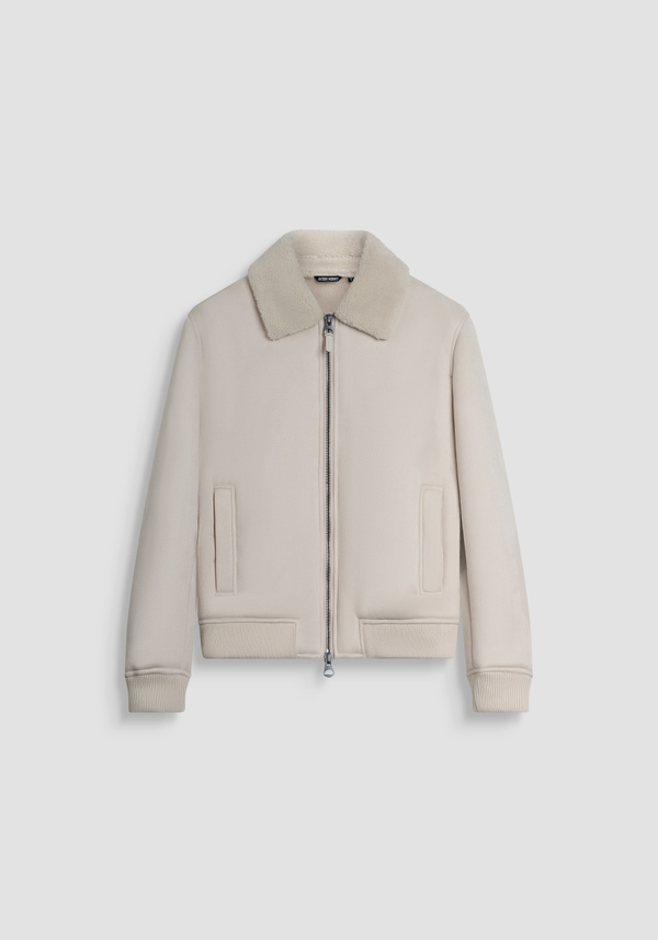 REGULAR FIT BOMBER JACKET WITH KNITTED INSERTS AND SUEDE EFFECT FABRIC - Antony Morato Online Shop