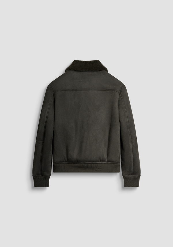 REGULAR FIT BOMBER-JACKE MIT STRICK-EINSÄTZEN UND WILDLEDER-EFFEKT STOFF - Antony Morato Online Shop