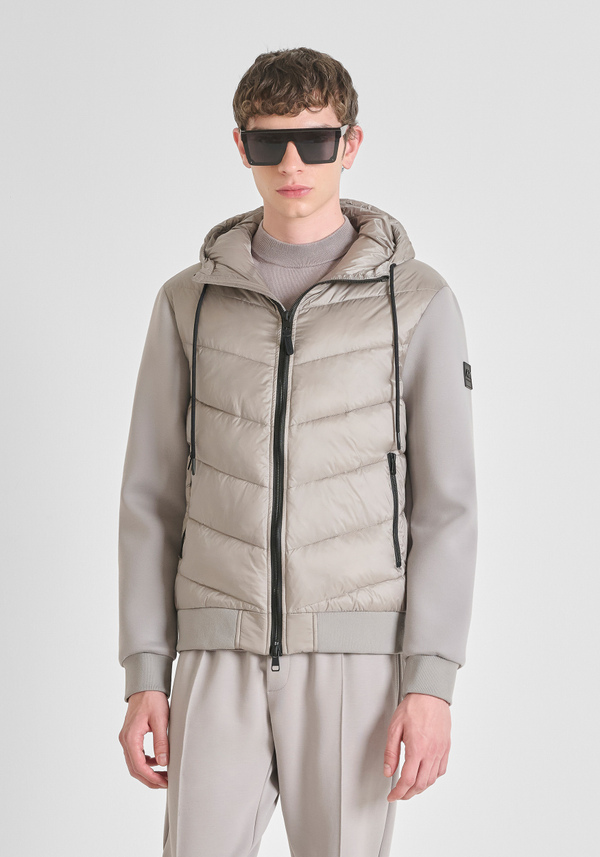 SLIM FIT JACKET WITH DUPONT SORONA ECO-PADDING AND KNITTED SLEEVES - Antony Morato Online Shop