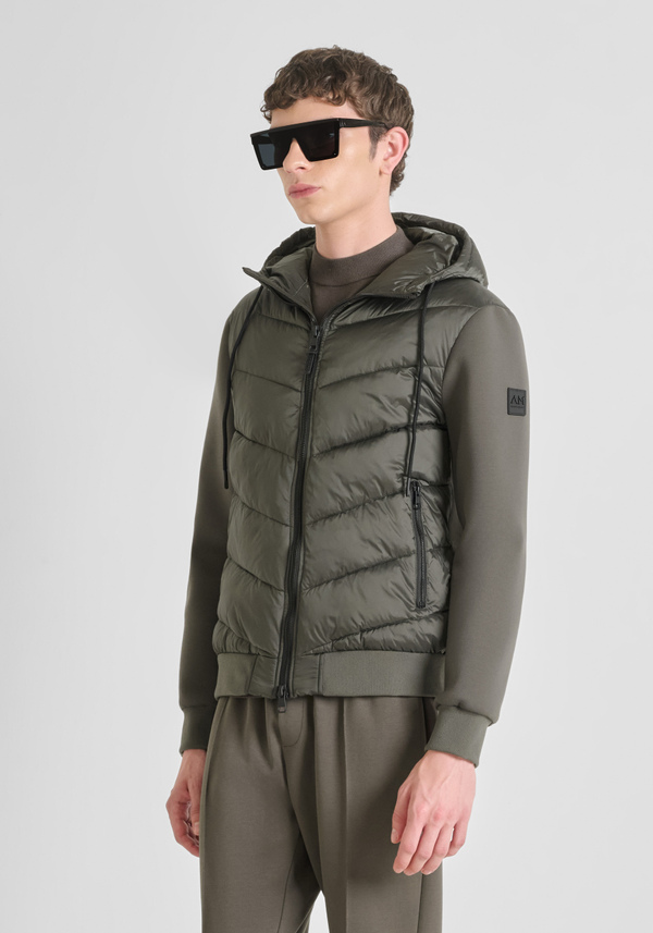 SLIM FIT JACKET WITH DUPONT SORONA ECO-PADDING AND KNITTED SLEEVES - Antony Morato Online Shop