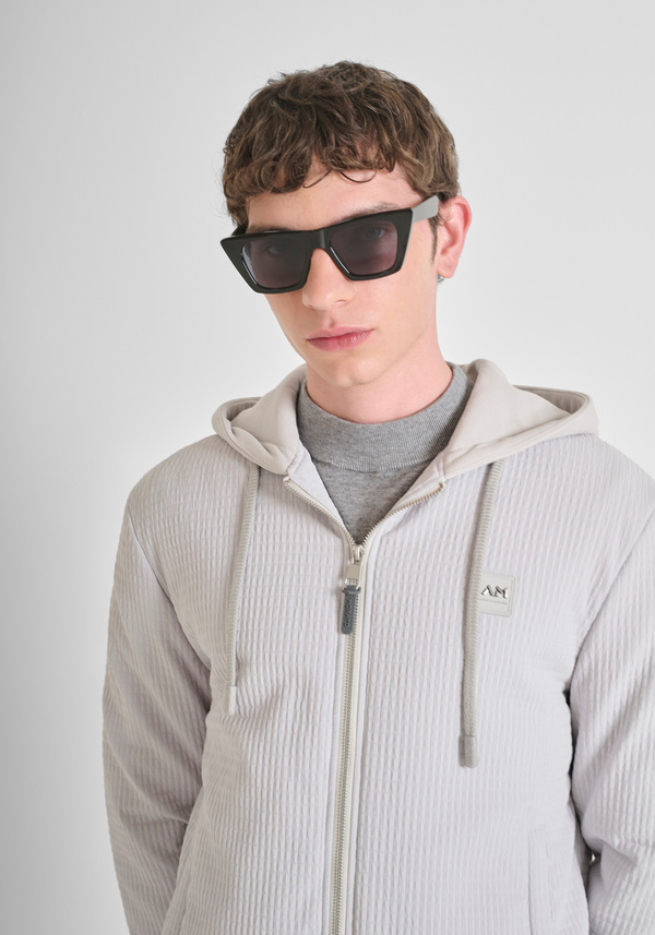 BOMBER COUPE REGULAR EN TISSU TECHNIQUE DOBBY AVEC REMBOURRAGE SYNTHÉTIQUE - Antony Morato Online Shop