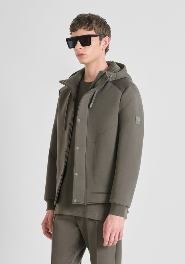 REGULAR FIT VISCOSE JACKET WITH DUPONT SORONA ECO-PADDING AND HOOD - Antony Morato Online Shop
