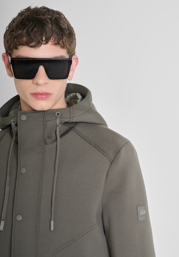 REGULAR FIT VISCOSE JACKET WITH DUPONT SORONA ECO-PADDING AND HOOD - Antony Morato Online Shop