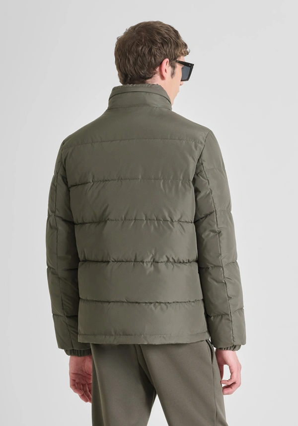 REGULAR FIT DOWN JACKET IN TECHNICAL FABRIC WITH DUPONT SORONA PADDING AND LOGO PATCH - Antony Morato Online Shop