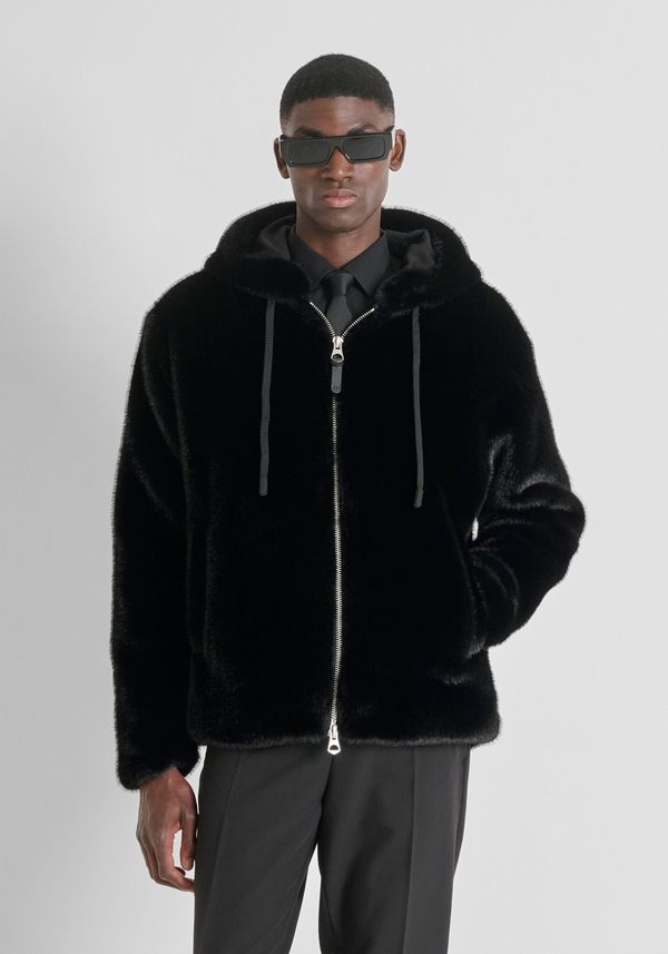 RELAXED FIT JACKET WITH FAUX FUR - Antony Morato Online Shop