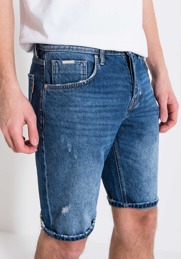 ARGON SLIM FIT DENIM SHORTS IN BLUE RIGID DENIM - Antony Morato Online Shop