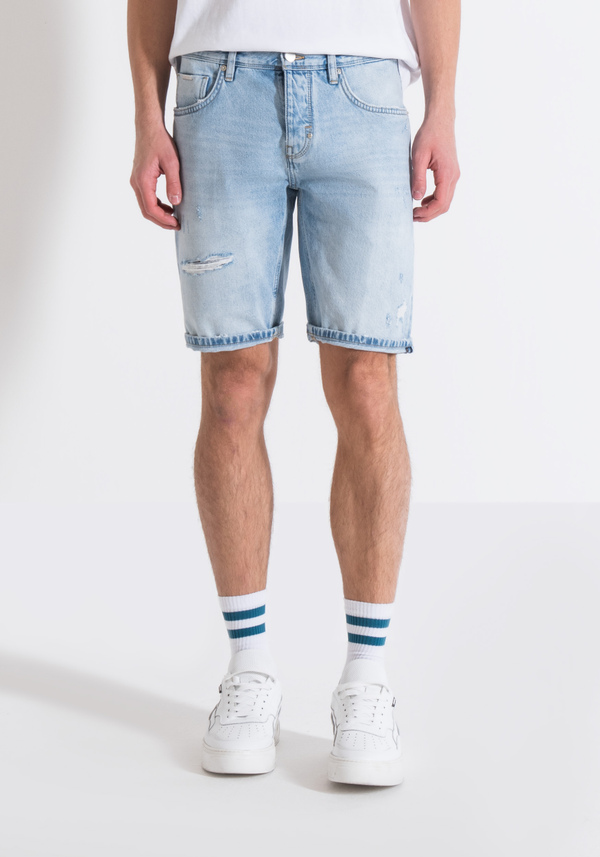 "ARGON" SLIM FIT SHORTS IN RIPPED DENIM - Antony Morato Online Shop