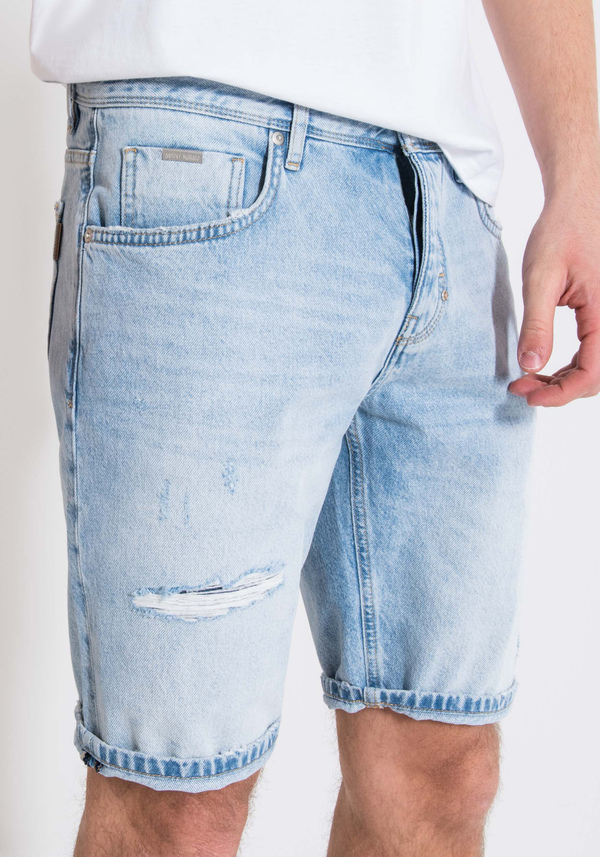 "ARGON" SLIM FIT SHORTS IN RIPPED DENIM - Antony Morato Online Shop