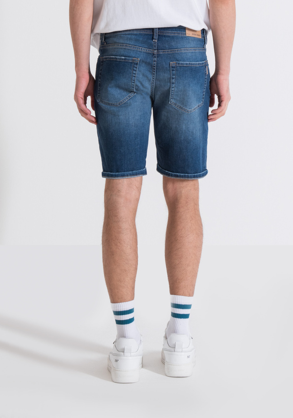 OZZY SKINNY FIT BLUE STRETCH DENIM SHORTS - Antony Morato Online Shop