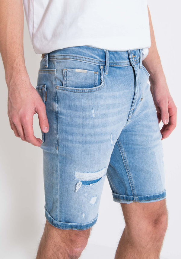SHORT EN DENIM OZZY COUPE SKINNY EN DENIM EXTENSIBLE BLEU - Antony Morato Online Shop