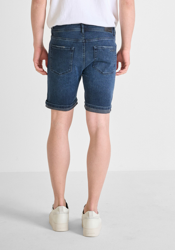 PANTALONES CORTOS SKINNY FIT «RANDY» EN TEJIDO VAQUERO OSCURO - Antony Morato Online Shop