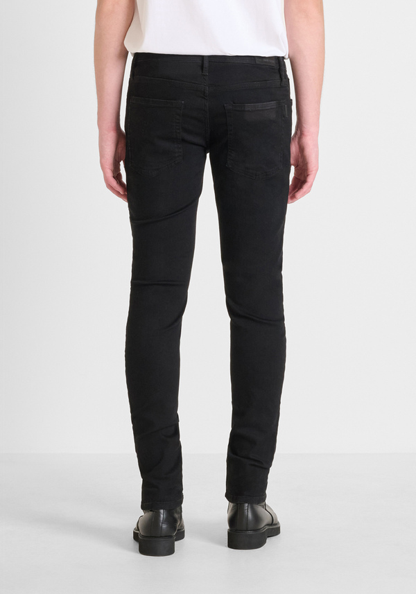 "OZZY" TAPERED FIT BLACK DENIM JEANS - Antony Morato Online Shop