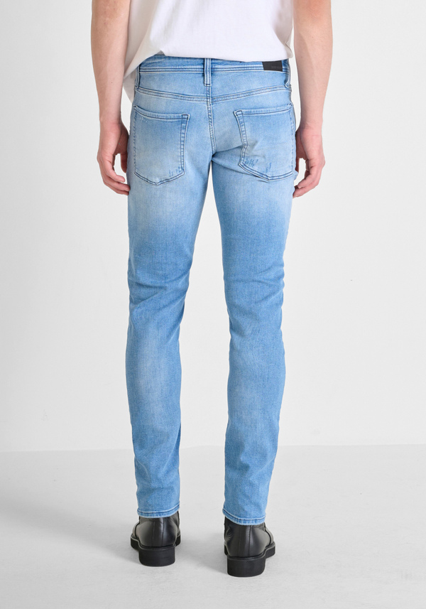 "OZZY" TAPERED FIT BLUE DENIM JEANS - Antony Morato Online Shop
