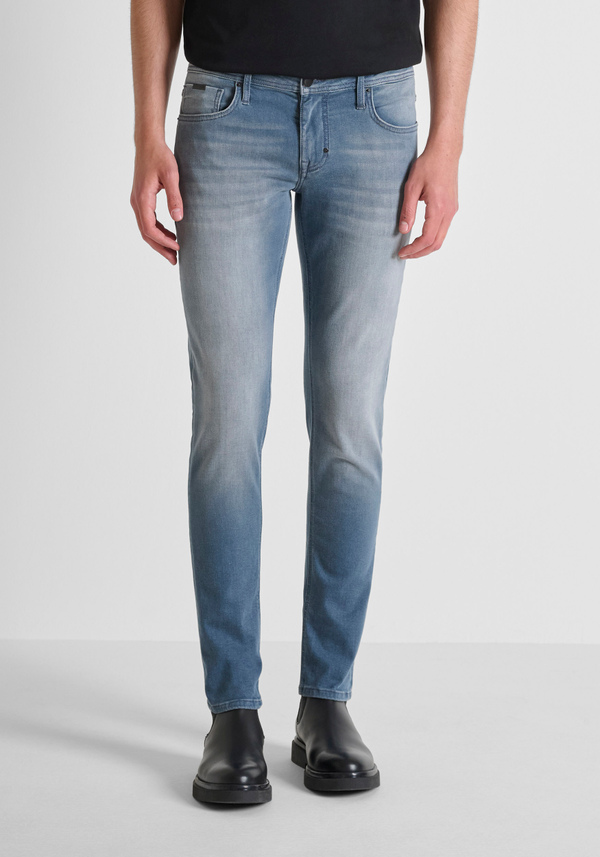 JEANS "OZZY" TAPERED FIT IN DENIM ELASTICO BRUGGE BLUE - Antony Morato Online Shop