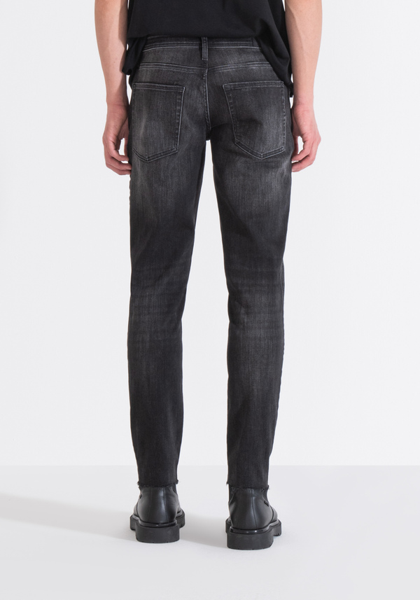 SUPER SKINNY FIT "MERCURY" JEANS IN BLACK VINTAGE-EFFECT DENIM - Antony Morato Online Shop