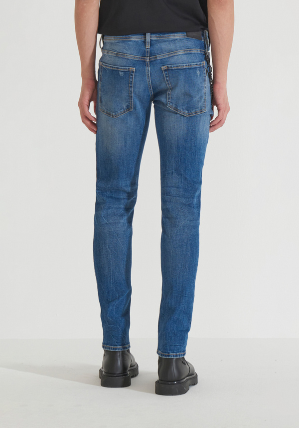 "IGGY" TAPERED FIT JEANS IN BLUE DENIM - Antony Morato Online Shop
