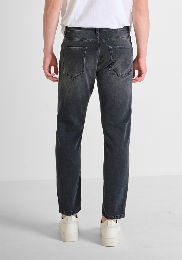 "ARGON" SLIM FIT BLACK STRETCH DENIM ANKLE LENGTH JEANS - Antony Morato Online Shop
