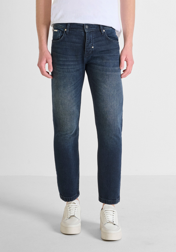 "ARGON" SLIM FIT ANKLE LENGTH DARK DENIM JEANS - Antony Morato Online Shop