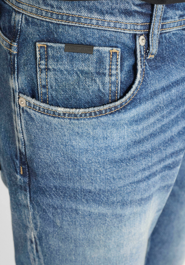"ARGON" SLIM FIT ANKLE LENGTH JEANS IN FADED EFFECT DENIM - Antony Morato Online Shop