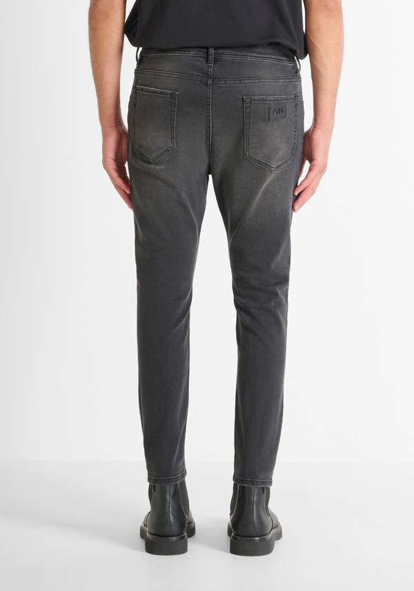 CROPPED FIT "KARL" SKINNY JEANS IN BLACK DENIM WITH FADED WASH - Antony Morato Online Shop
