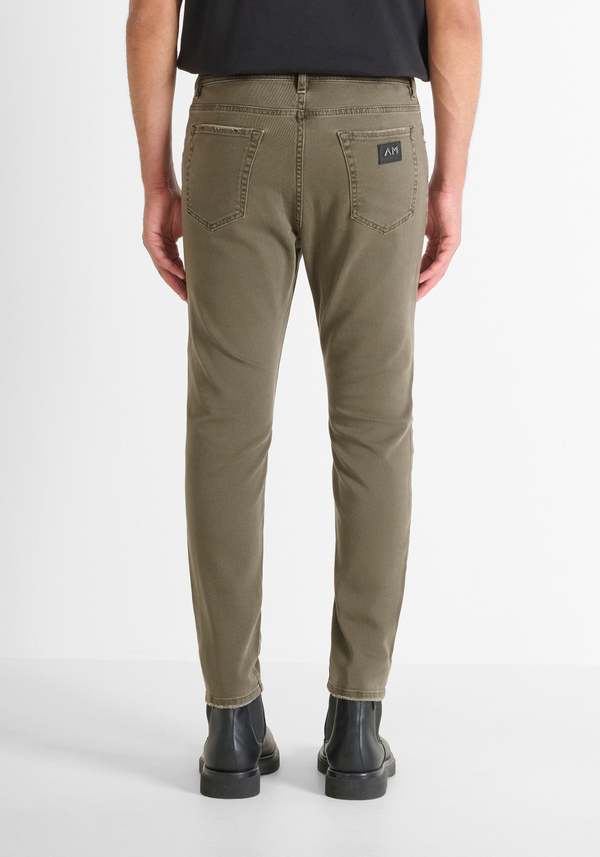 SKINNY CROPPED FIT "KARL" JEANS IN GREEN DENIM WITH RIPS - Antony Morato Online Shop