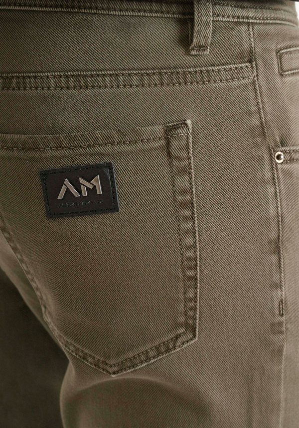 SKINNY CROPPED FIT "KARL" JEANS IN GREEN DENIM WITH RIPS - Antony Morato Online Shop