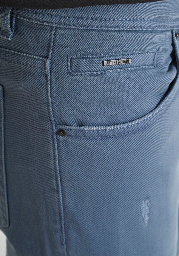 SKINNY CROPPED FIT "KARL" JEANS IN DENIM WITH RIPS - Antony Morato Online Shop