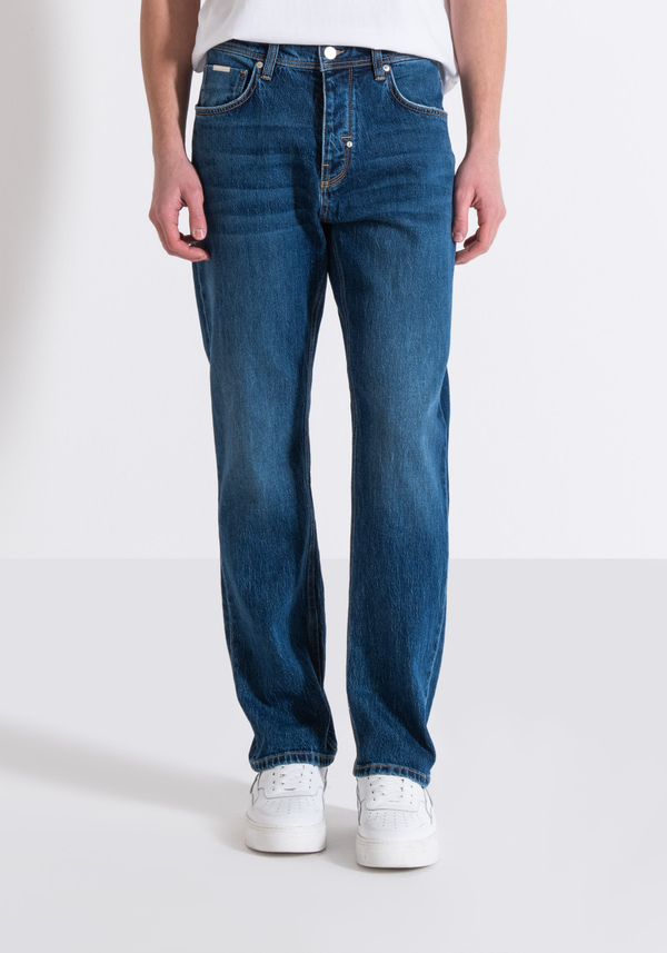 VAQUEROS REGULAR STRAIGHT FIT «JOE» DE CONFORT DENIM CON LAVADO OSCURO - Antony Morato Online Shop