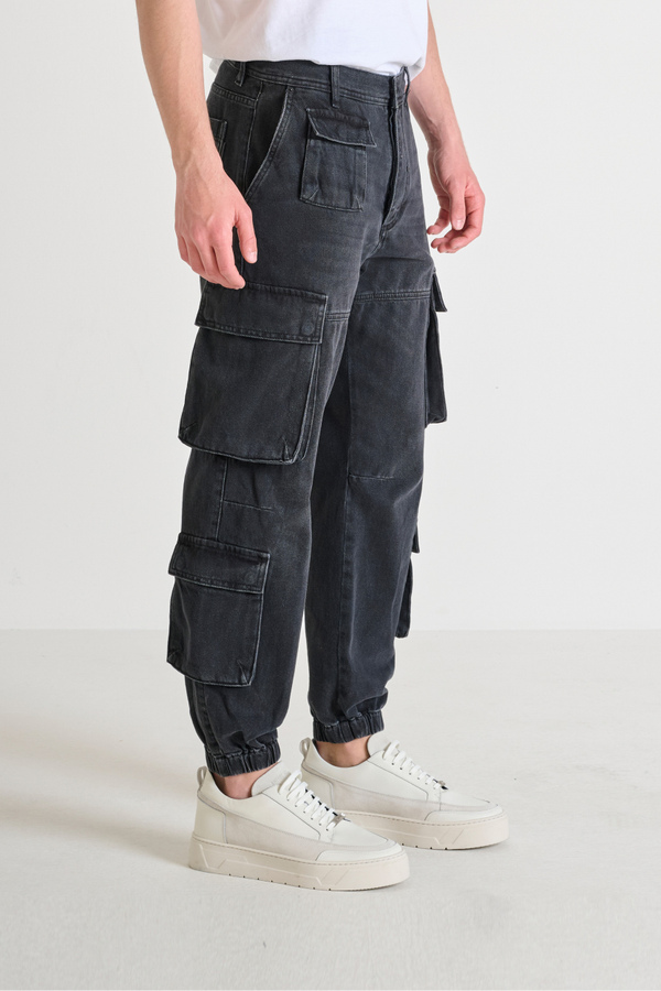 "JAY" REGULAR FIT JEANS IN DARK CARGO STYLE DENIM - Antony Morato Online Shop