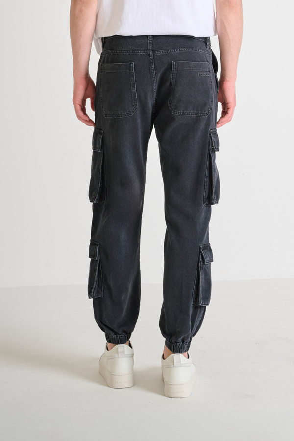 "JAY" REGULAR FIT JEANS IN DARK CARGO STYLE DENIM - Antony Morato Online Shop