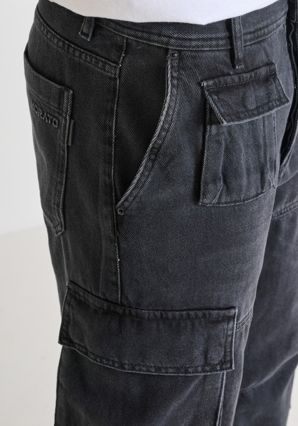 "JAY" REGULAR FIT JEANS IN DARK CARGO STYLE DENIM - Antony Morato Online Shop