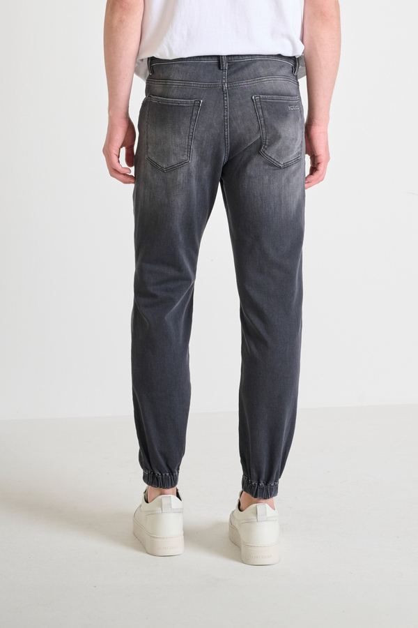 "JAKE" CROPPED FIT SKINNY JEANS WITH DÉLAVÉ EFFECT AND DRAWSTRING - Antony Morato Online Shop